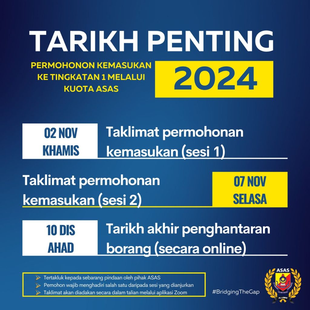 PERMOHONAN KEMASUKAN KE TINGKATAN 1 2024/2025 SAS PUTRAJAYA (kuota ASAS ...